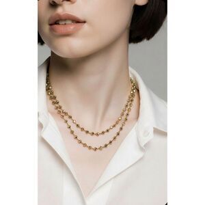 Vintage plastic gold bead necklace
